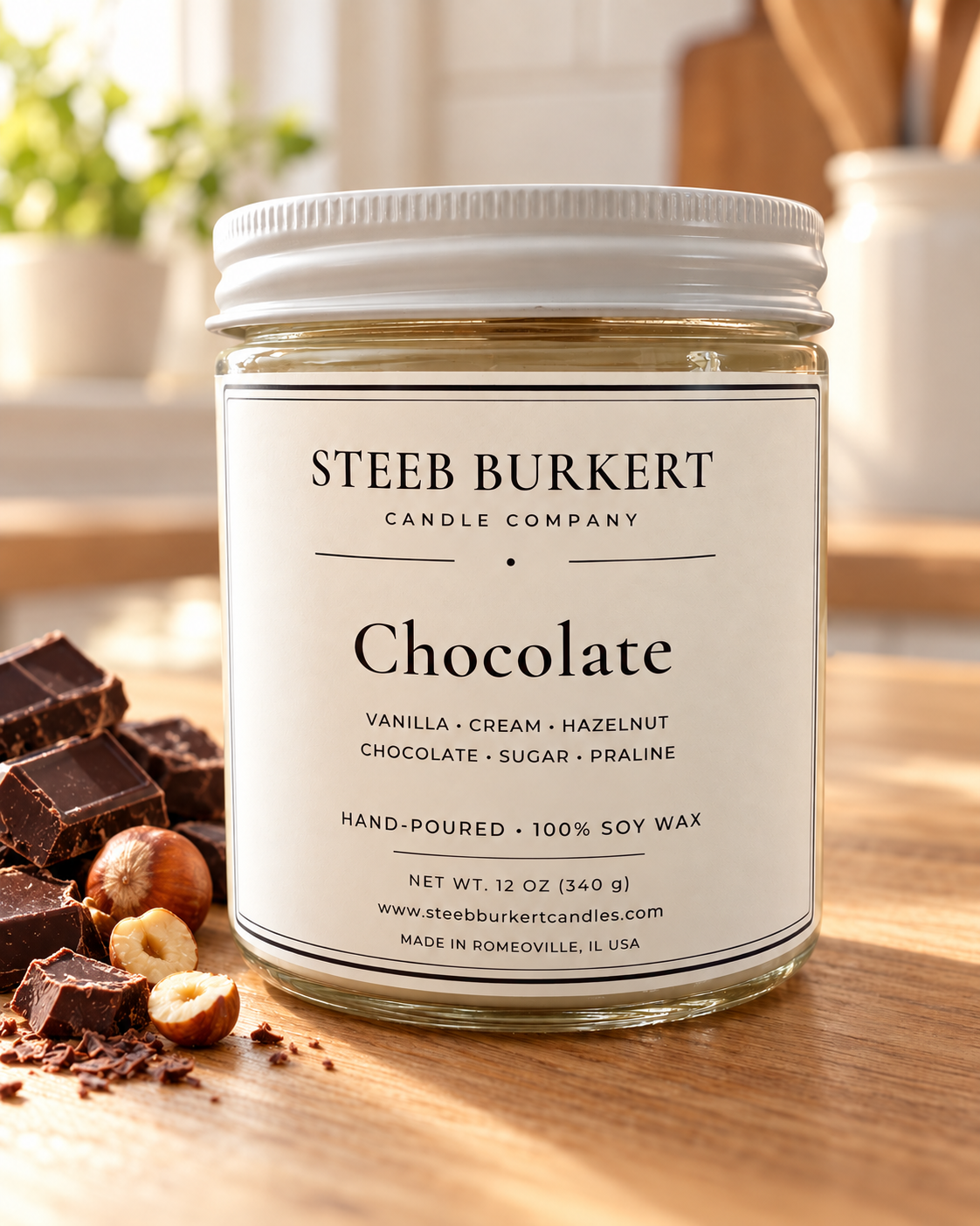 Chocolate – 12 oz Soy Wooden Wick Candle