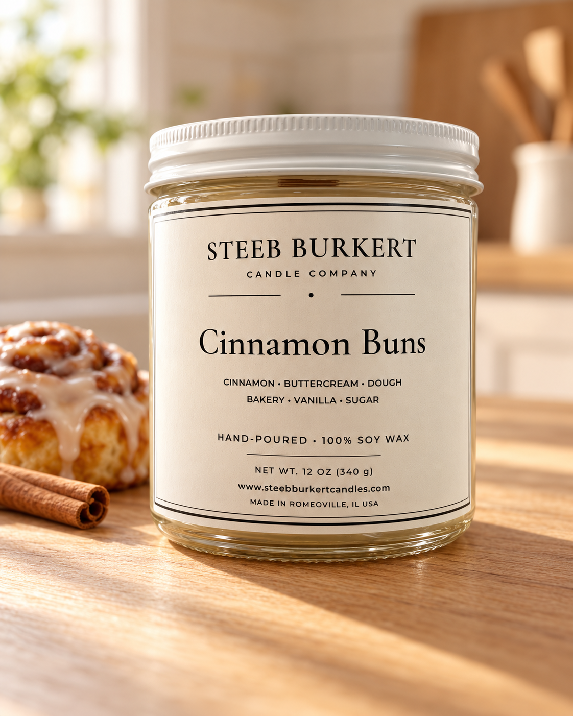 Cinnamon Buns – 12 oz Soy Wooden Wick Candle