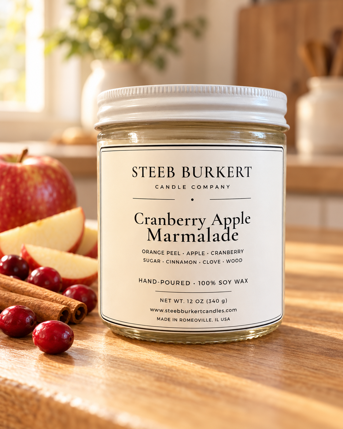 Cranberry Apple Marmalade – 12 oz Soy Wooden Wick Candle