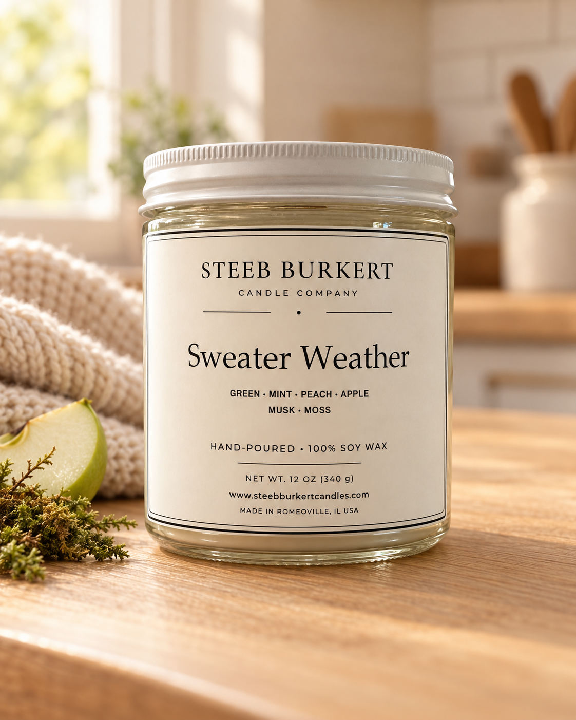 Sweater Weather – 12 oz Soy Wooden Wick Candle