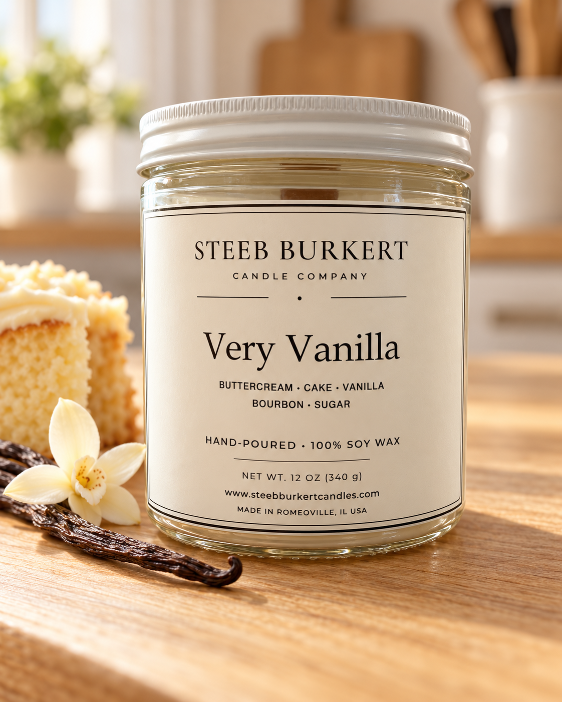 Very Vanilla – 12 oz Soy Wooden Wick Candle